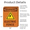 Signmission Electric Fence With Symbol OSHA Warning Sign, Plastic, 10in W x 14in L, 2PK OS-2PACK-WS-P-1014-V-13121 - alternate 6